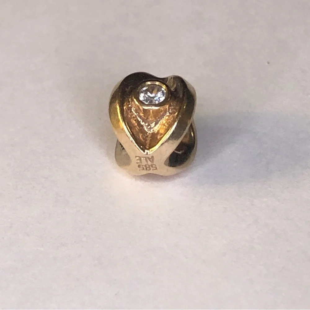 Retired Pandora Solid 14k CZ Eye Charm 585 Ale - Picture 6 of 10